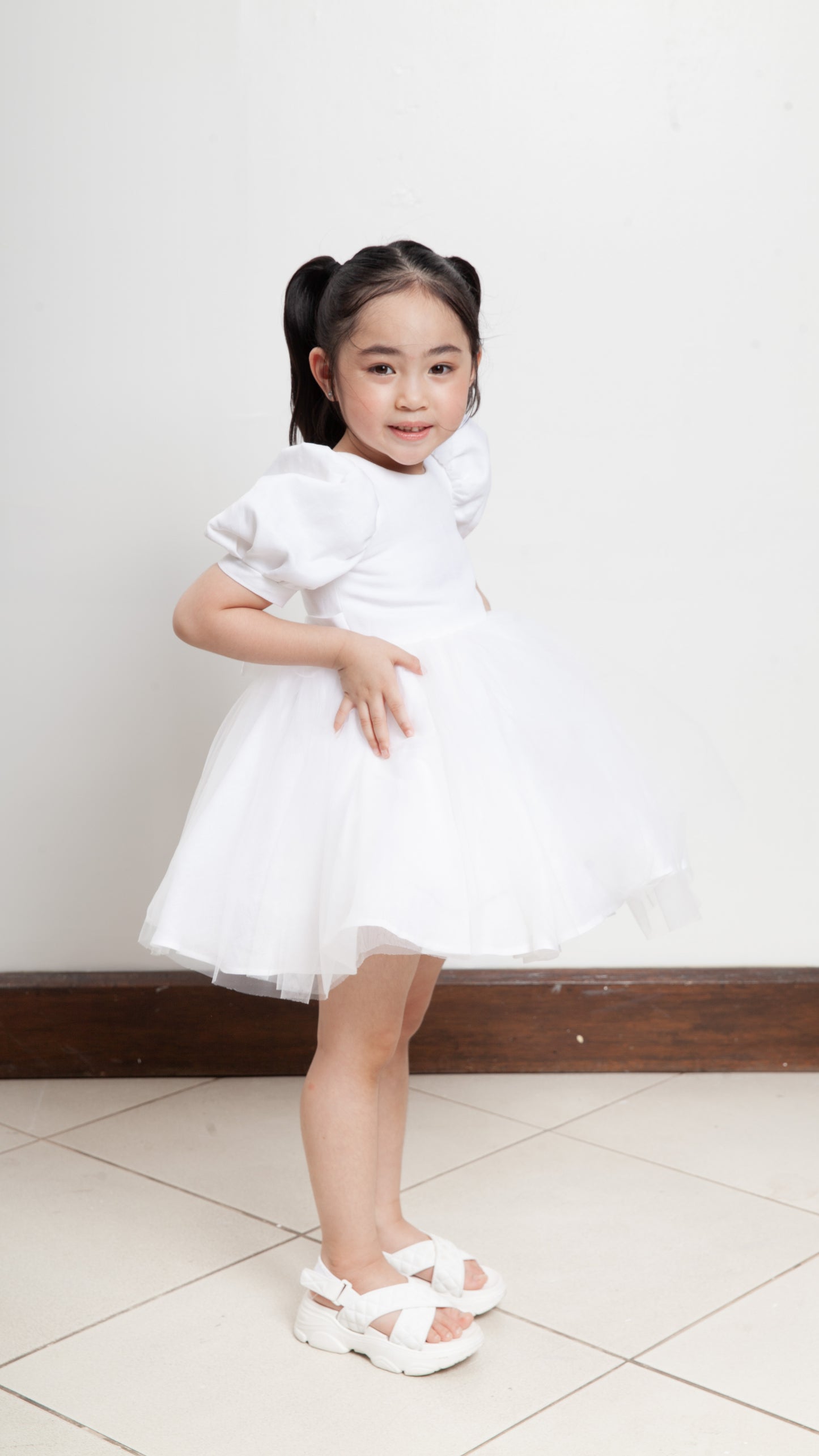 Puff Sleeve Midi Tulle Dress - White Linen – Atelier Nina Ricci Eleazar