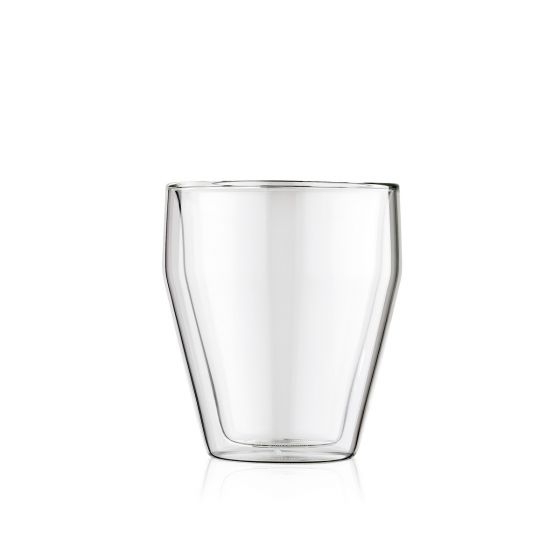 Bodum Titlis Double Wall Glass (2pcs) Small 8oz Stackable, Transparent