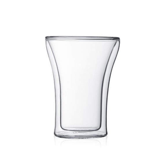 Bodum Assam Double Wall Glass (2pcs) Medium 8oz, Transparent