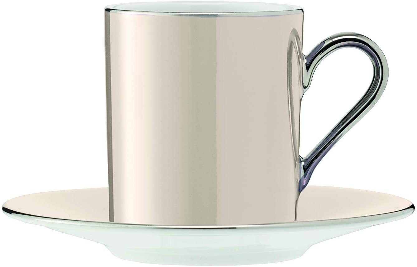 LSA Polka Coffee Cup & Saucer 0.1L (Set of 4) Metallic Assorted