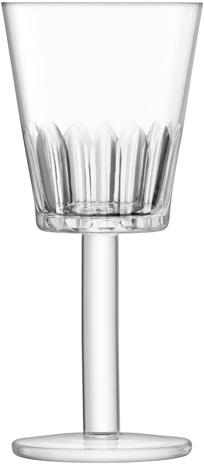 LSA Tatra White Wine Glass 300ml Clear, Star/Flower Cut (Set of 4)