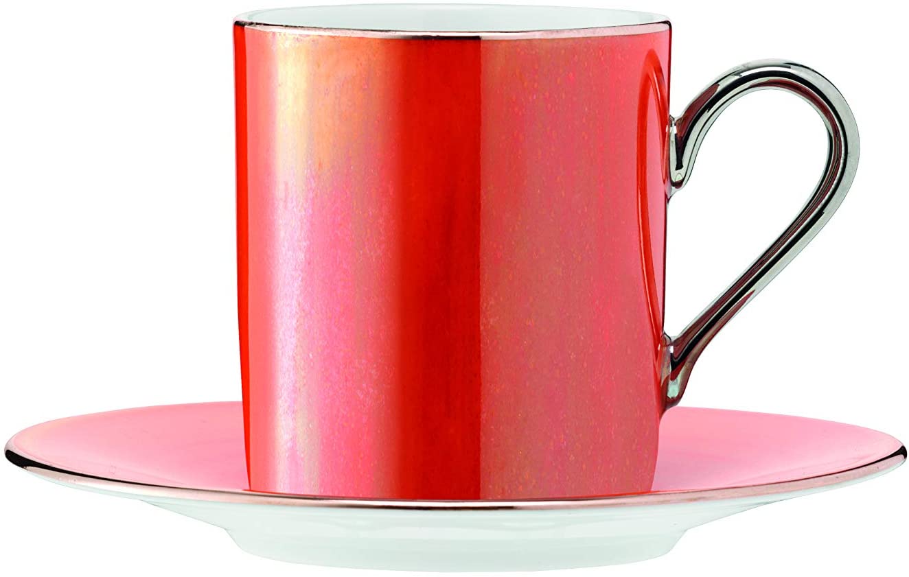 LSA Polka Coffee Cup & Saucer 0.1L (Set of 4) Metallic Assorted