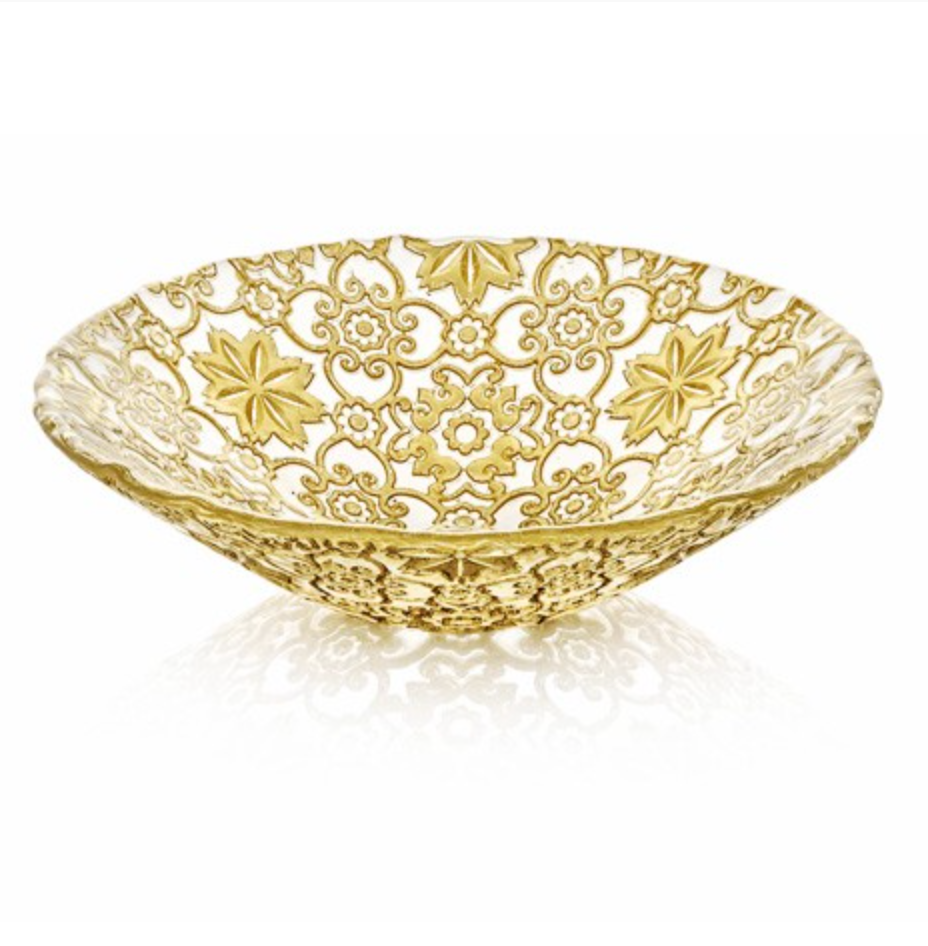 IVV Arabesque Bowl 25cm Gold Leaf Decoration