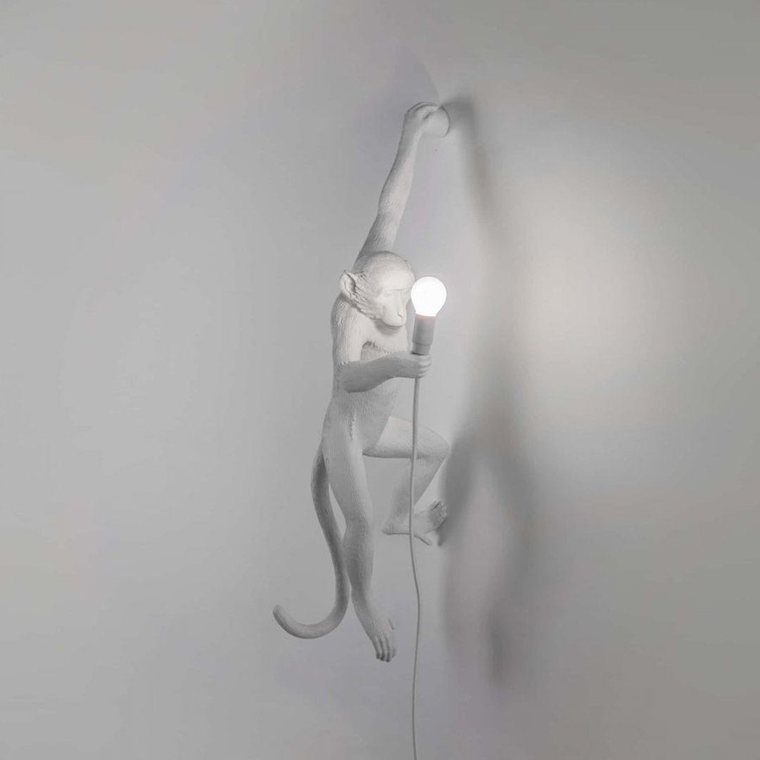 Seletti Hanging Monkey Resin Lamp — White