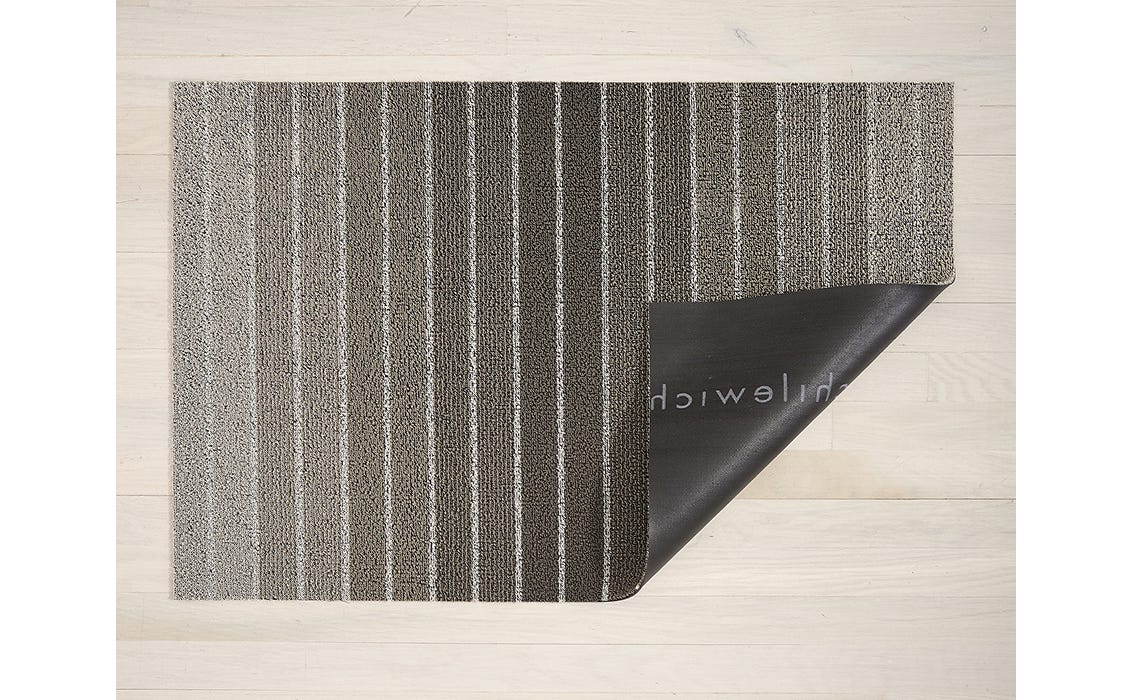 Chilewich Block Stripe Shag Doormat Taupe