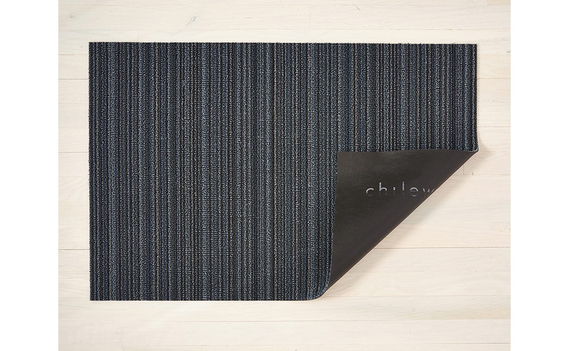 Chilewich Skinny Stripe Shag Utility Mat Blue
