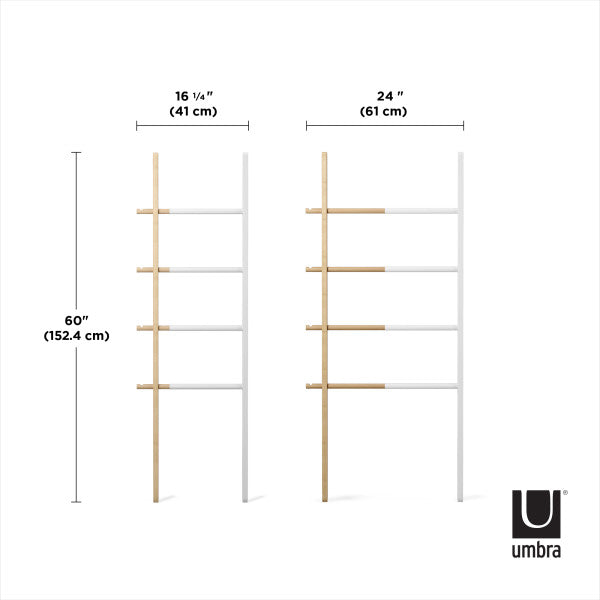 Umbra White/Natural Hub Blanket Ladder